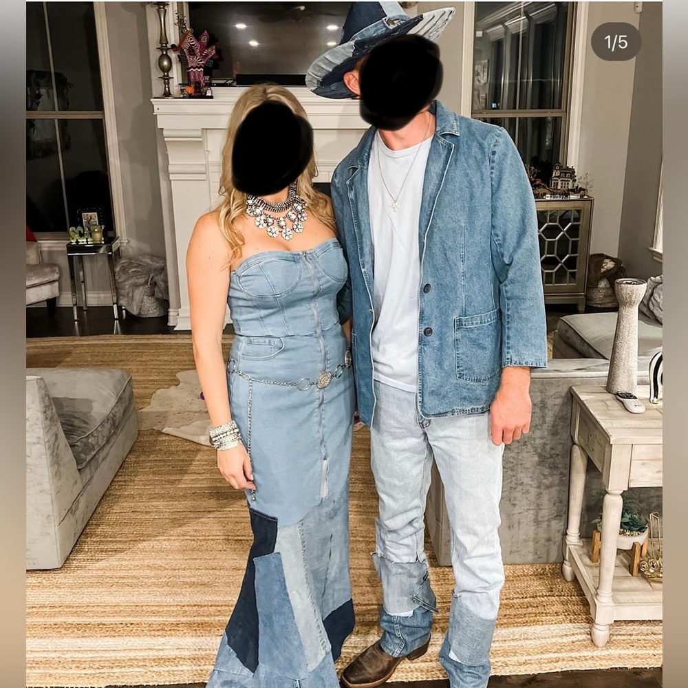 Britney Spears + justin timberlake inspired denim adult Halloween costume